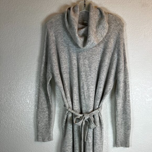 Madewell Cowl Neck Viewpoint Sweater Dress Alpaca Blend Knit Soft Gray Sz Small - Picture 2 of 10